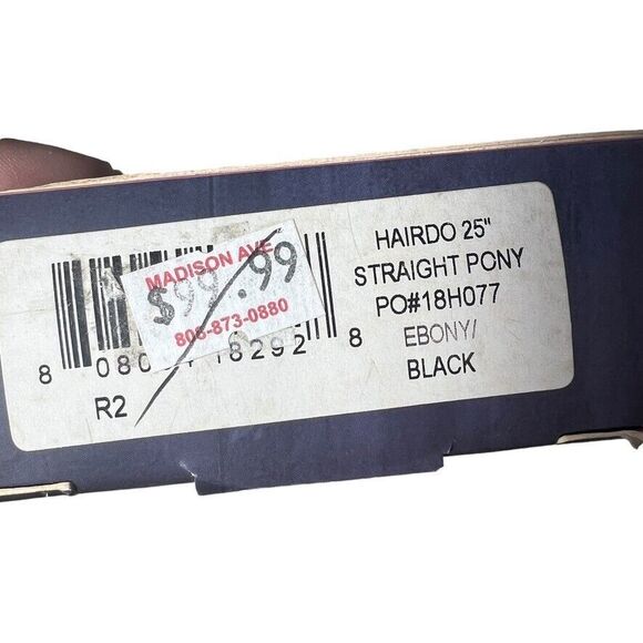 Hairdo 25" Straight Wrap Around Pony Hair Extensions Ebony Black - Picture 3 of 8